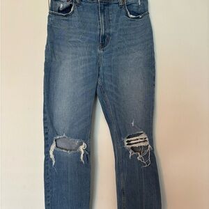 Abercrombie & Fitch Curve Love Ankle Straight Ultra High Rise